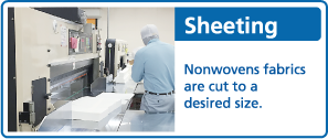 Sheeting / Nonwoven fabrics are cut to a desired size.
