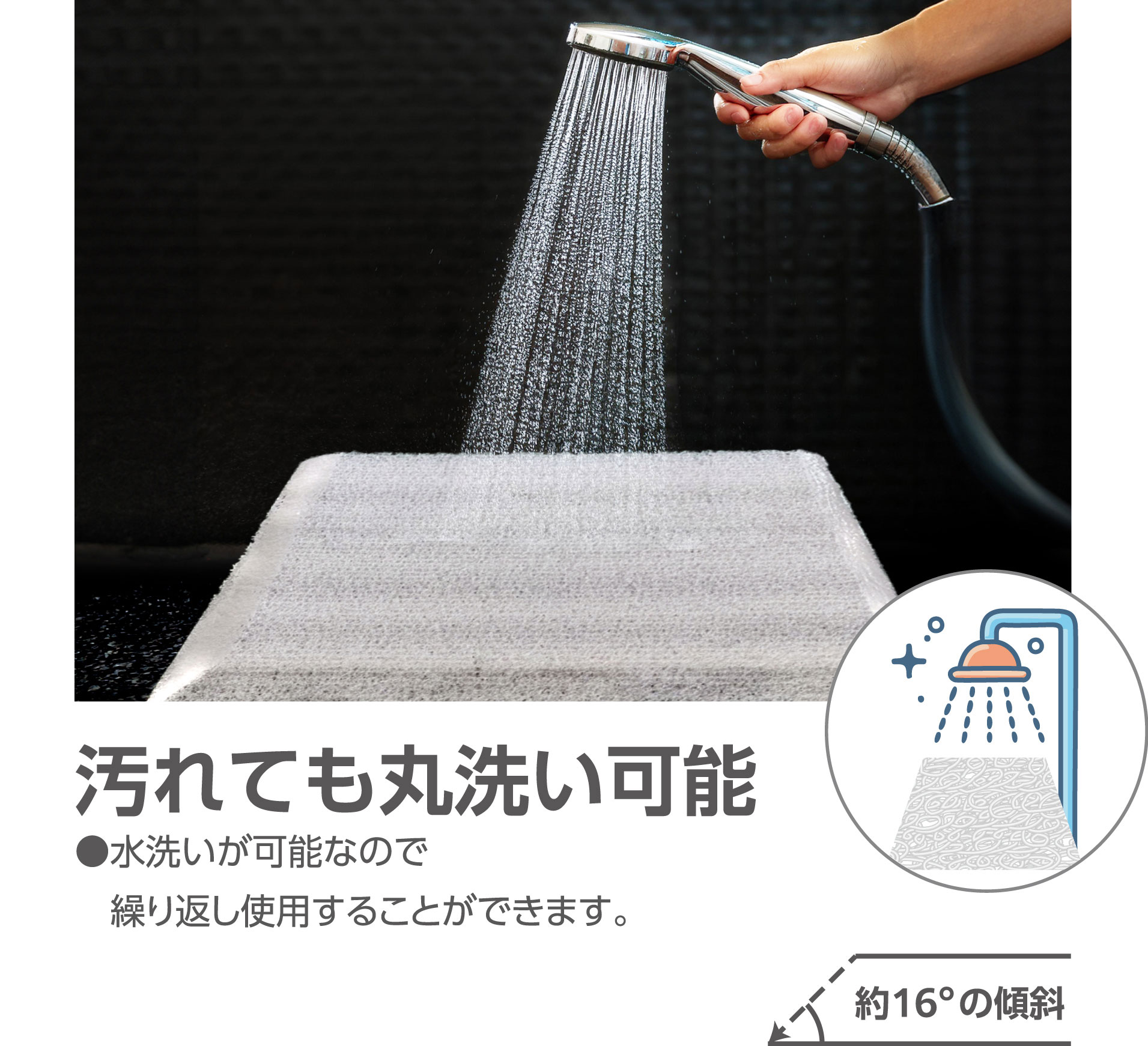 汚れても丸洗い可能・・・水洗い可能なので繰り返し使用することができます